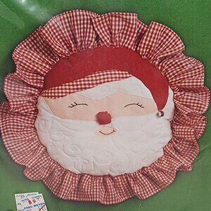 Vintage Hazels Needlework Applique Embroidery Christmas Santa Pillow Kit 12"